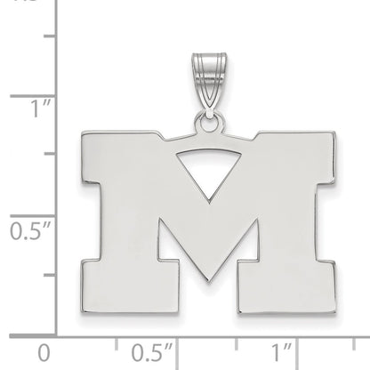 14K White Gold Logoart University Of Michigan Letter M Large Pendant