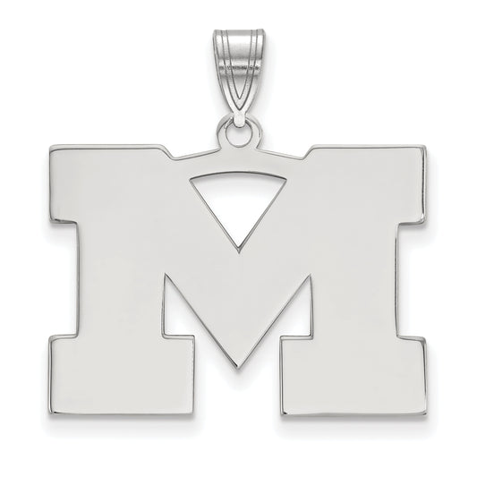 10K White Gold Logoart University Of Michigan Letter M Large Pendant