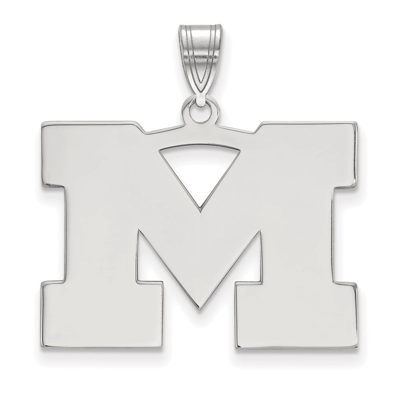 10K White Gold Logoart University Of Michigan Letter M Large Pendant
