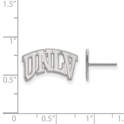 14K White Gold Logoart University Of Nevada Las Vegas U N L V Small Post Earrings