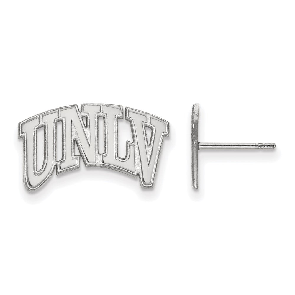 Sterling Silver Rhodium Plated Logoart University Of Nevada Las Vegas U N L V Small Post Earrings