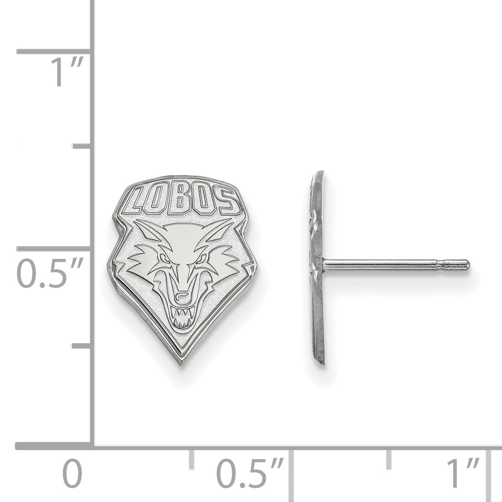 10K White Gold Logoart University Of New Mexico Lobos Small Post Earrings