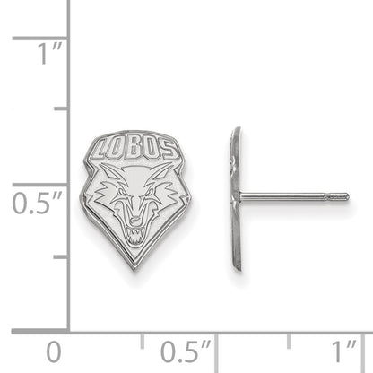 Sterling Silver Rhodium Plated Logoart University Of New Mexico Lobos Small Post Earrings