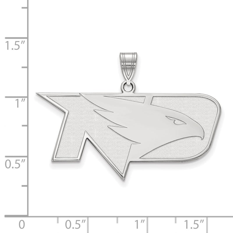 Sterling Silver Rhodium Plated Logoart University Of North Dakota Large Pendant