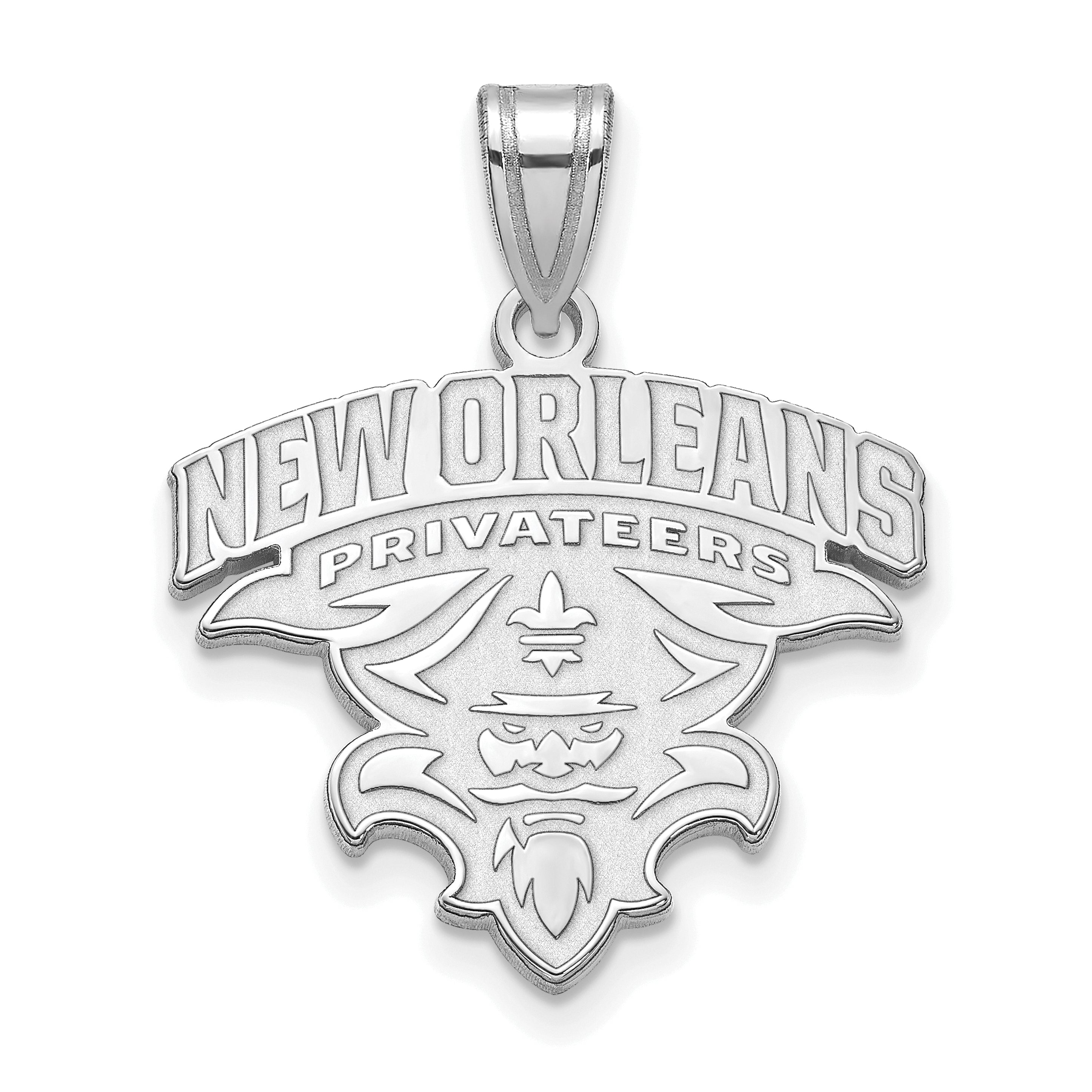 10K White Gold Logoart University Of New Orleans U N O Extra Large Pendant