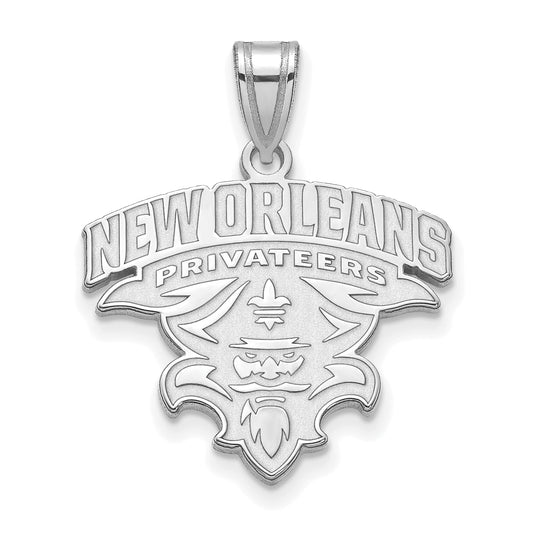 10K White Gold Logoart University Of New Orleans U N O Extra Large Pendant