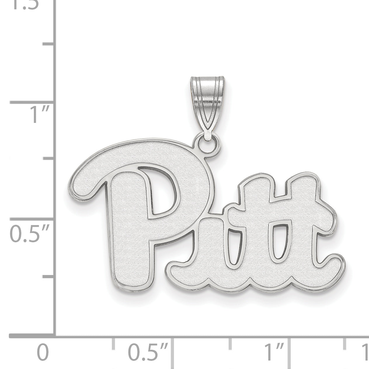 10K White Gold Logoart University Of Pittsburgh Large Pendant