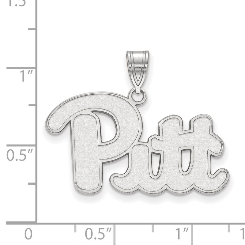 Sterling Silver Rhodium Plated Logoart University Of Pittsburgh Large Pendant