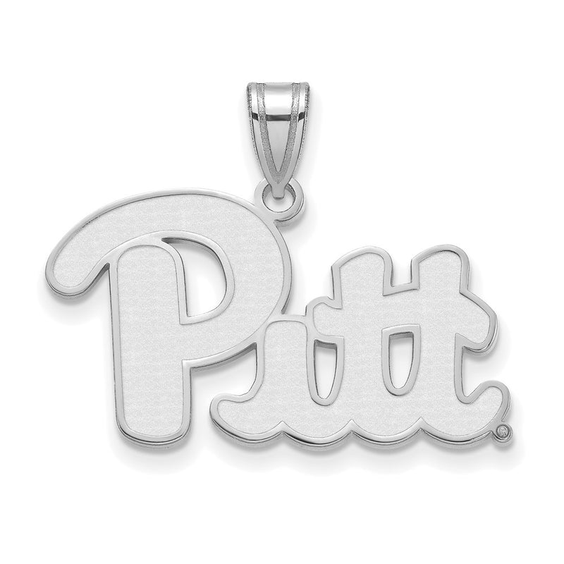 Sterling Silver Rhodium Plated Logoart University Of Pittsburgh Large Pendant