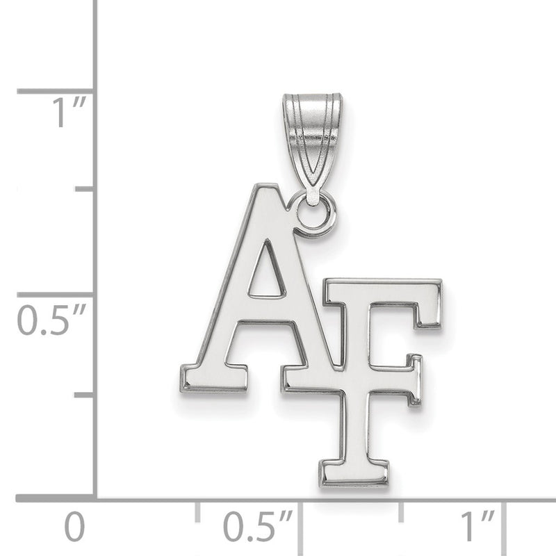 Sterling Silver Rhodium Plated Logoart United States Air Force Academy A F Large Pendant