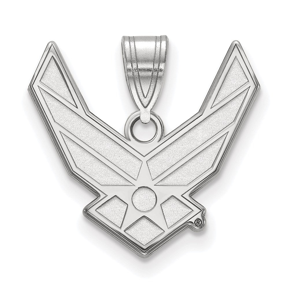 Sterling Silver Rhod-Pltd Logoart U.s. Air Force Large Pendant