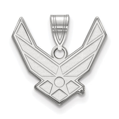 Sterling Silver Rhod-Pltd Logoart U.s. Air Force Large Pendant