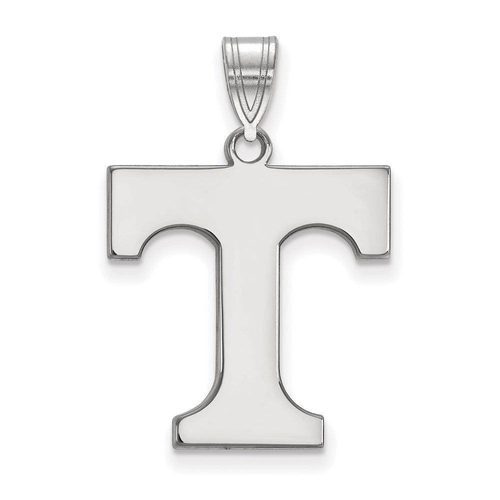Sterling Silver Rhodium Plated Logoart University Of Tennessee Letter T Large Pendant