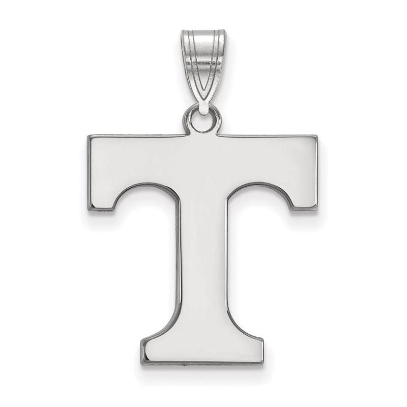 Sterling Silver Rhodium Plated Logoart University Of Tennessee Letter T Large Pendant
