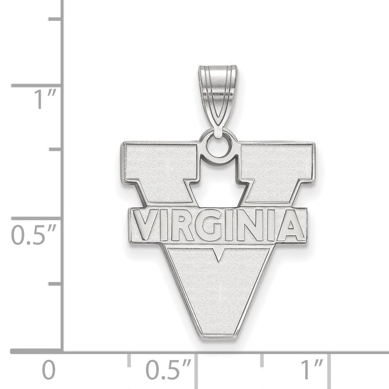 Sterling Silver Rhodium Plated Logoart University Of Virginia Large Pendant