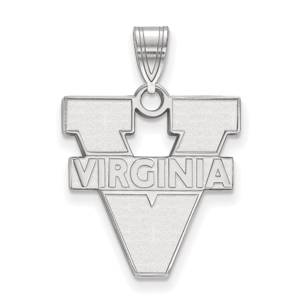 Sterling Silver Rhodium Plated Logoart University Of Virginia Large Pendant