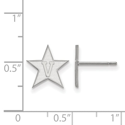 Sterling Silver S. Rh Plated Logoart Vanderbilt University Small Post Earrings