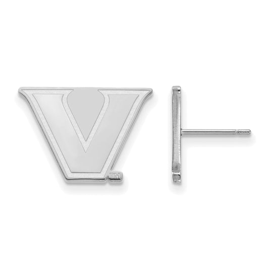 Sterling Silver S. Rh Plated Logoart Vanderbilt University Small Post Earrings