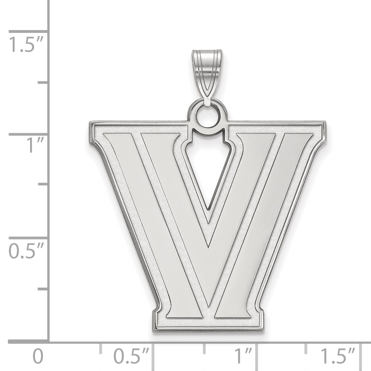 10K White Gold Logoart Villanova University Letter V Extra Large Pendant