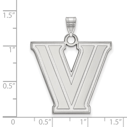 10K White Gold Logoart Villanova University Letter V Extra Large Pendant