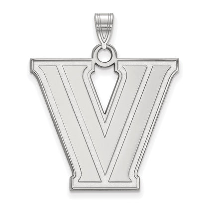 Sterling Silver Rhodium Plated Logoart Villanova University Letter V Extra Large Pendant