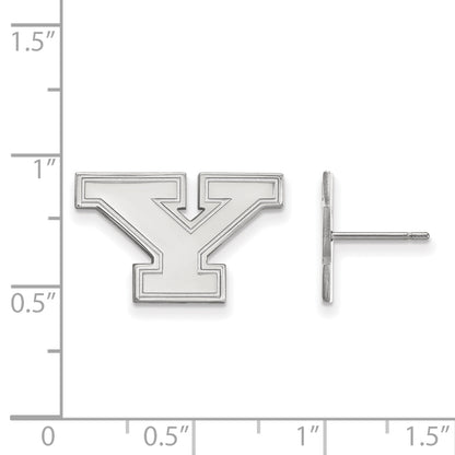 10K White Gold Logoart Youngstown State University Letter Y Small Post Earrings