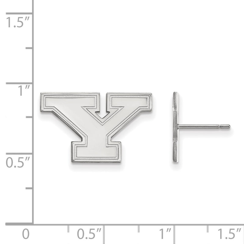 10K White Gold Logoart Youngstown State University Letter Y Small Post Earrings