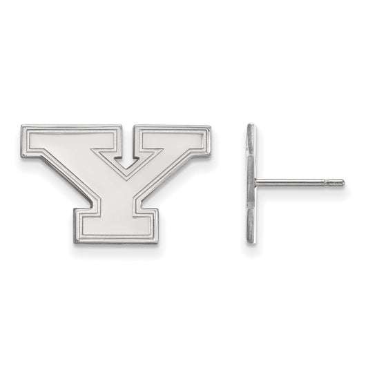 10K White Gold Logoart Youngstown State University Letter Y Small Post Earrings