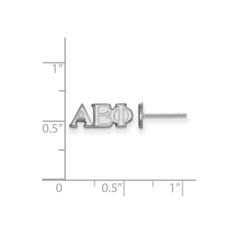 Sterling Silver Rhodium Plated Logoart Alpha Epsilon Phi Sorority Greek Letters Extra Small Post Earrings