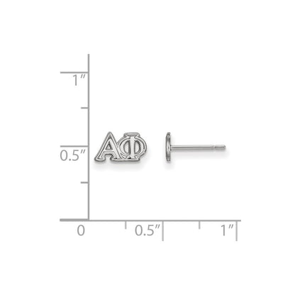 Sterling Silver Rhodium Plated Logoart Alpha Phi Sorority Greek Letters Extra Small Post Earrings