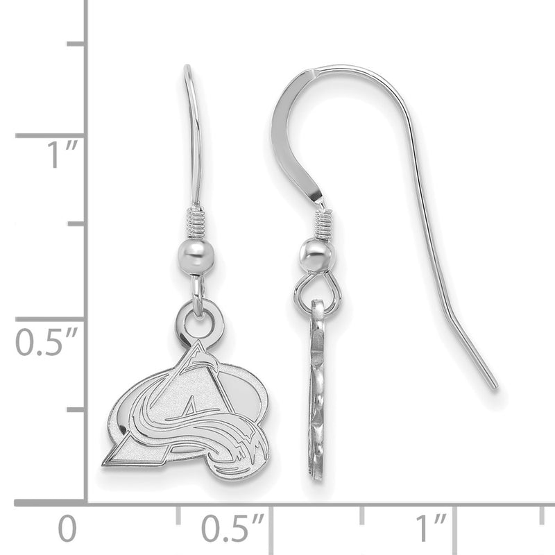 Sterling Silver Rhodium Plated Nhl Logoart Colorado Avalanche Letter A Extra Small Dangle Earrings