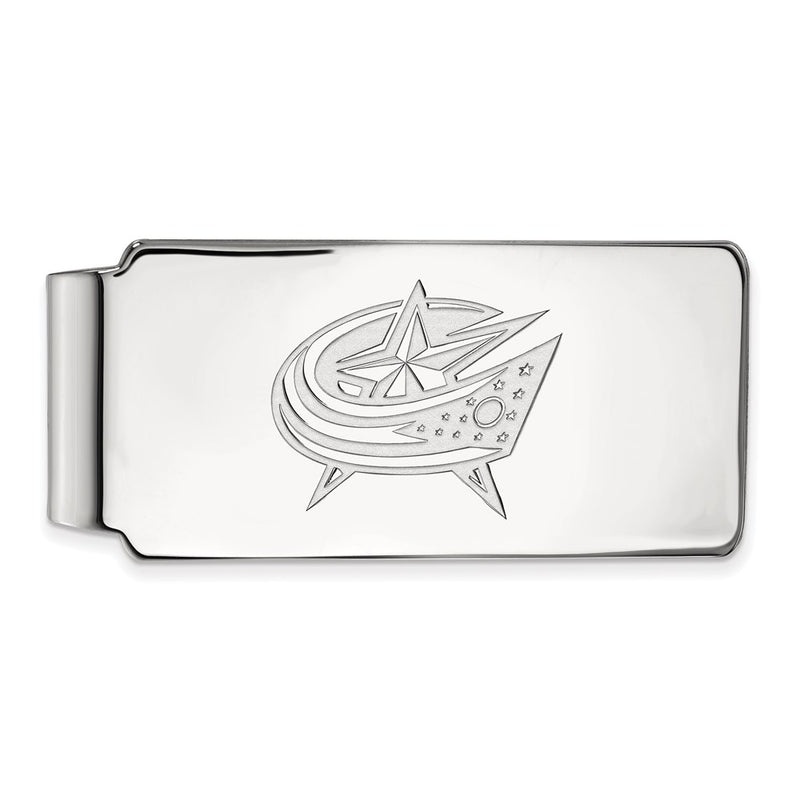 Sterling Silver Rhodium Plated Nhl Logoart Columbus Blue Jackets Money Clip