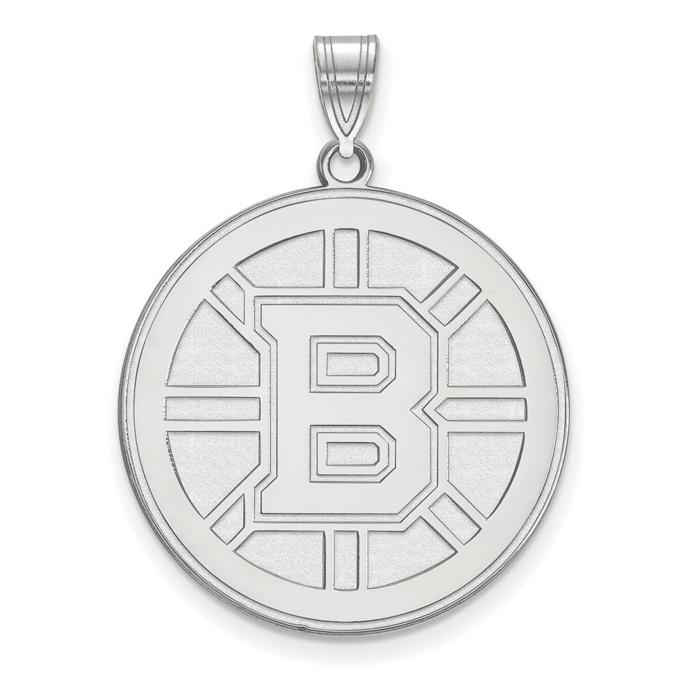 10K White Gold Nhl Logoart Boston Bruins Extra Large Pendant