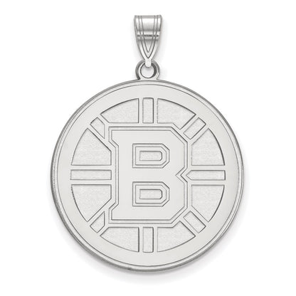 10K White Gold Nhl Logoart Boston Bruins Extra Large Pendant