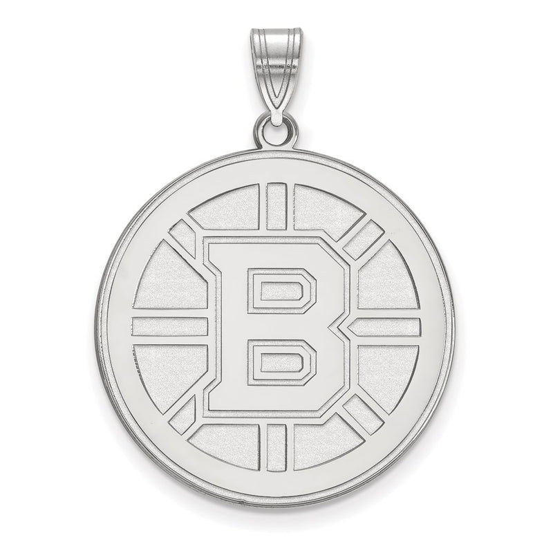 10K White Gold Nhl Logoart Boston Bruins Extra Large Pendant