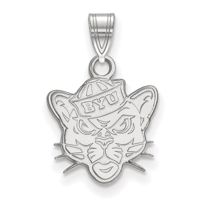 10K White Gold Logoart Brigham Young University Cougar Small Pendant