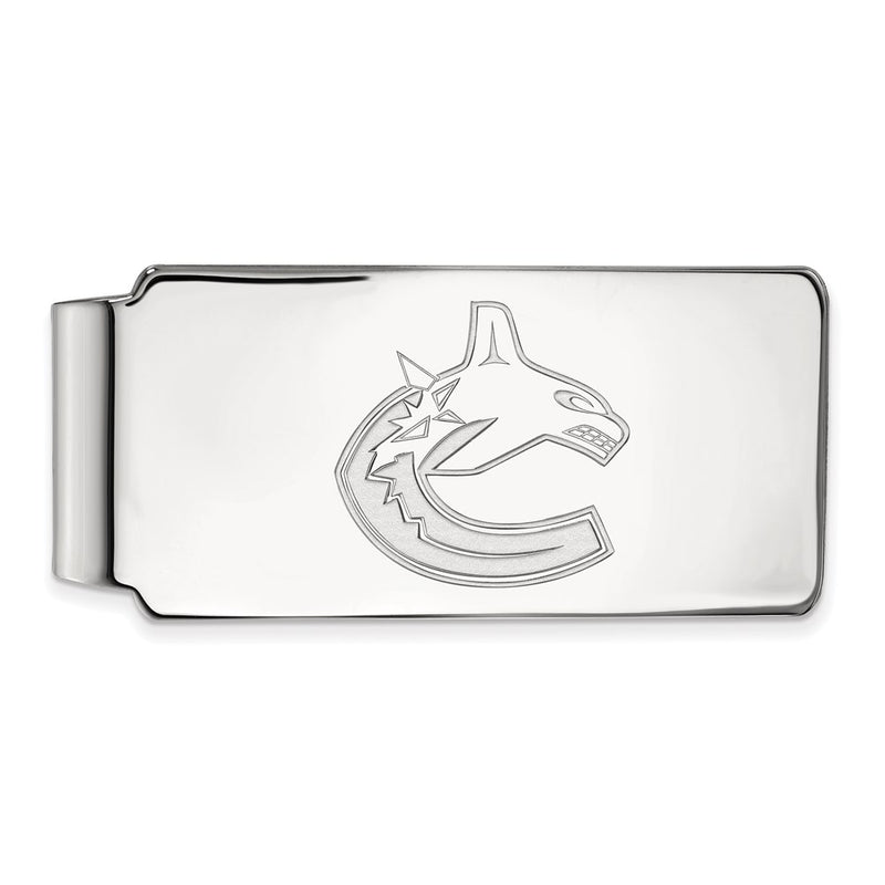 Sterling Silver Rhod-Pltd Nhl Logoart Vancouver Canucks Money Clip