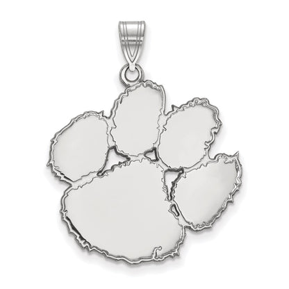 10K White Gold Logoart Clemson University Tiger Paw Extra Large Pendant