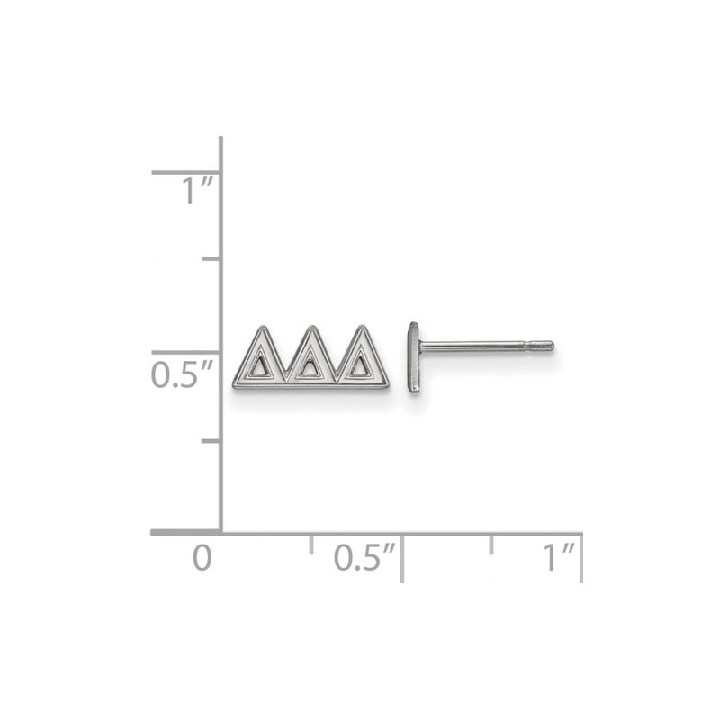 Sterling Silver Rhodium Plated Logoart Delta Sorority Greek Letters Extra Small Post Earrings