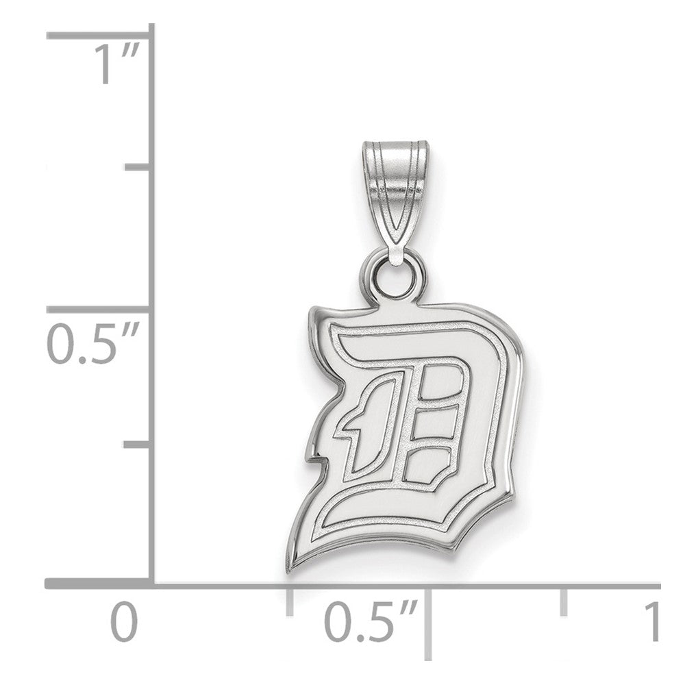 Sterling Silver Rhodium Plated Logoart Duquesne University Letter D Small Pendant