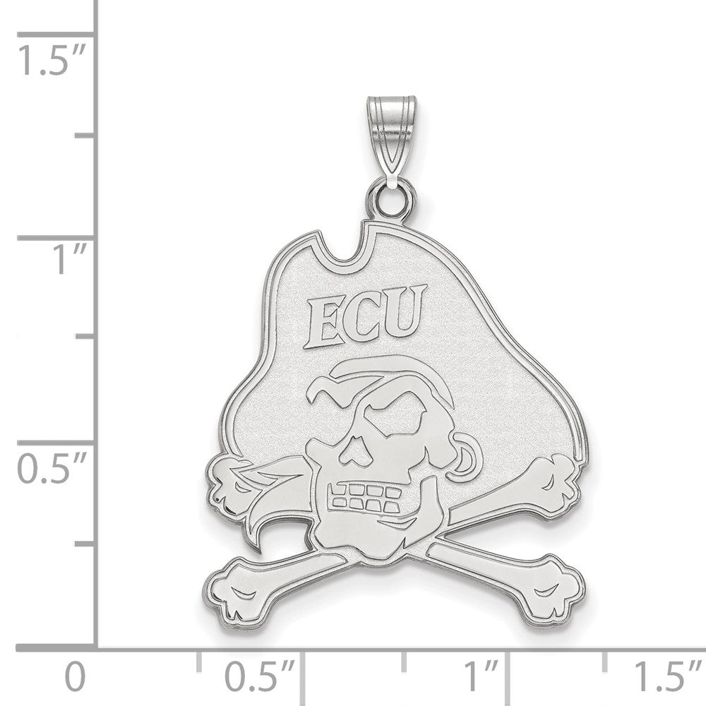10K White Gold Logoart East Carolina University Pirate Extra Large Pendant