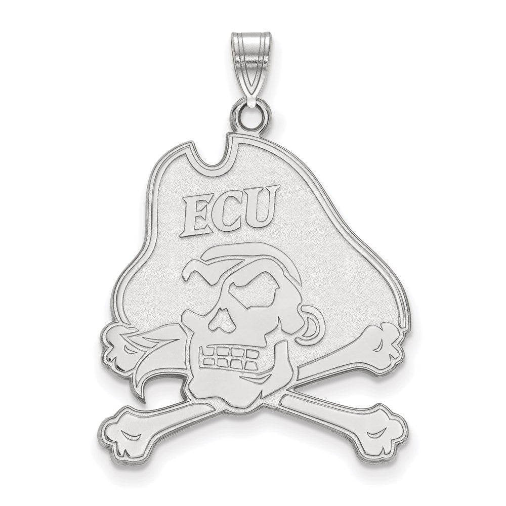 10K White Gold Logoart East Carolina University Pirate Extra Large Pendant