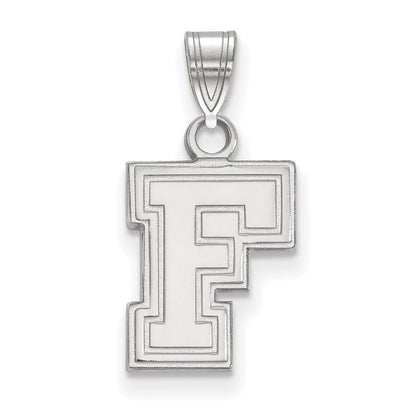 14K White Gold Logoart Fordham University Letter F Small Pendant