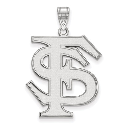 Sterling Silver Rhodium Plated Logoart Florida State University F S Extra Large Pendant