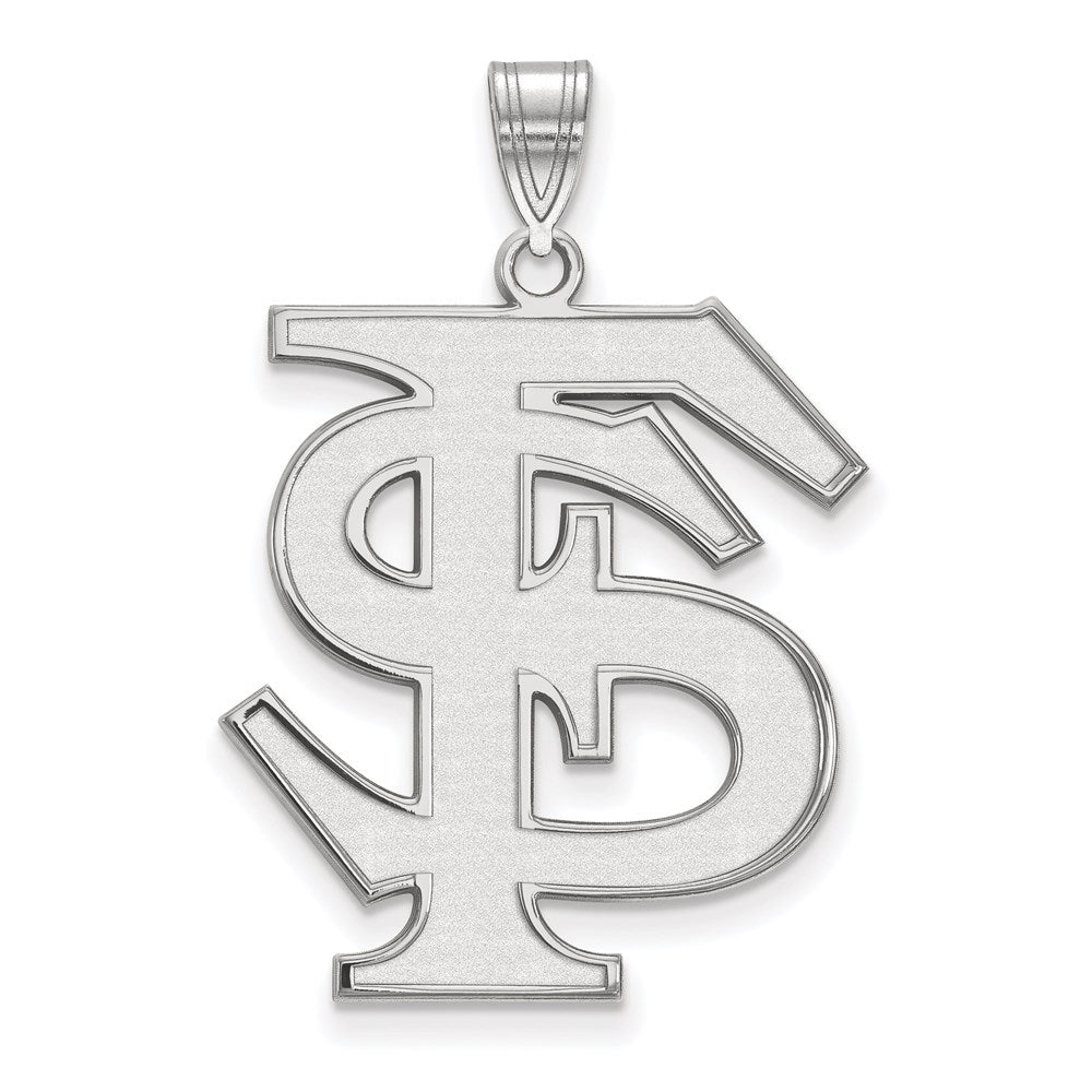 14K White Gold Logoart Florida State University F S Extra Large Pendant