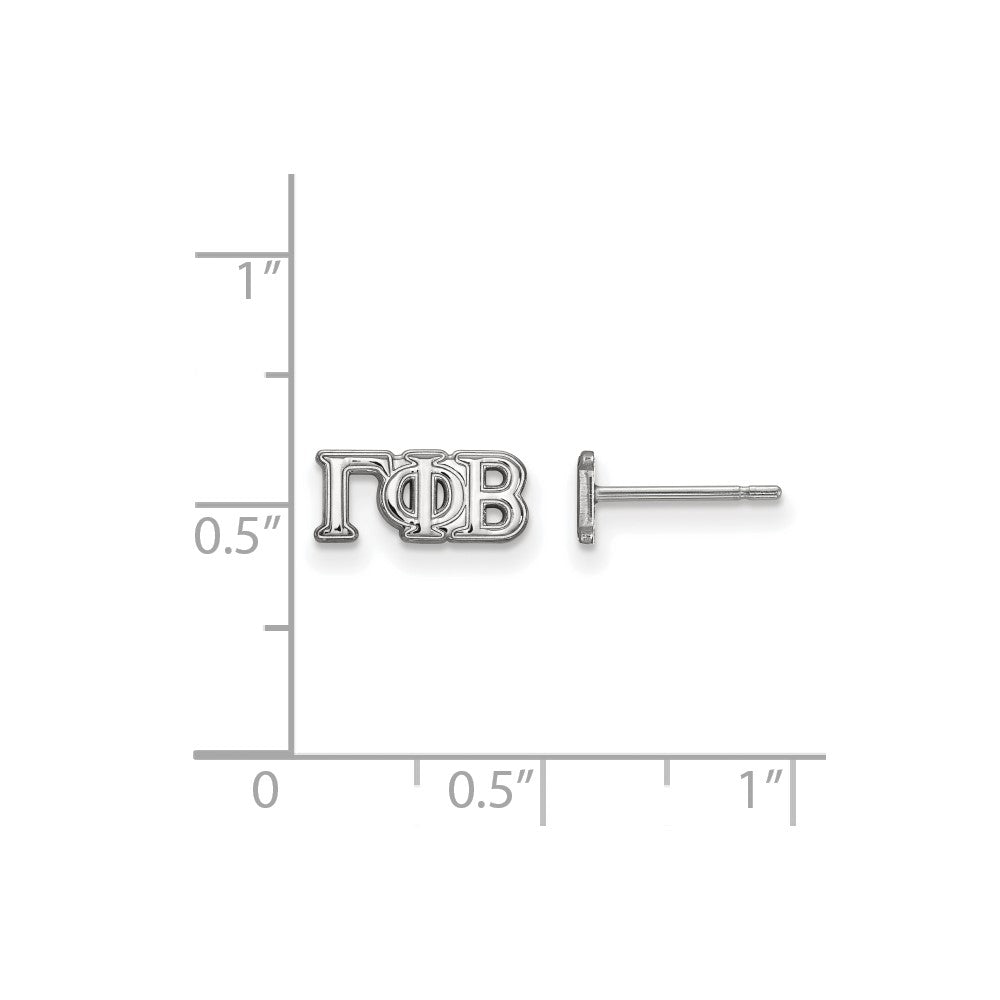 Sterling Silver Rhodium Plated Logoart Gamma Phi Beta Sorority Greek Letters Extra Small Post Earrings