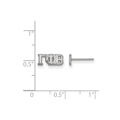 Sterling Silver Rhodium Plated Logoart Gamma Phi Beta Sorority Greek Letters Extra Small Post Earrings
