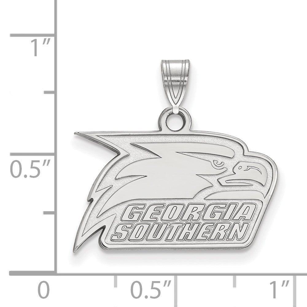 10K White Gold Logoart Georgia Southern University Eagle Small Pendant
