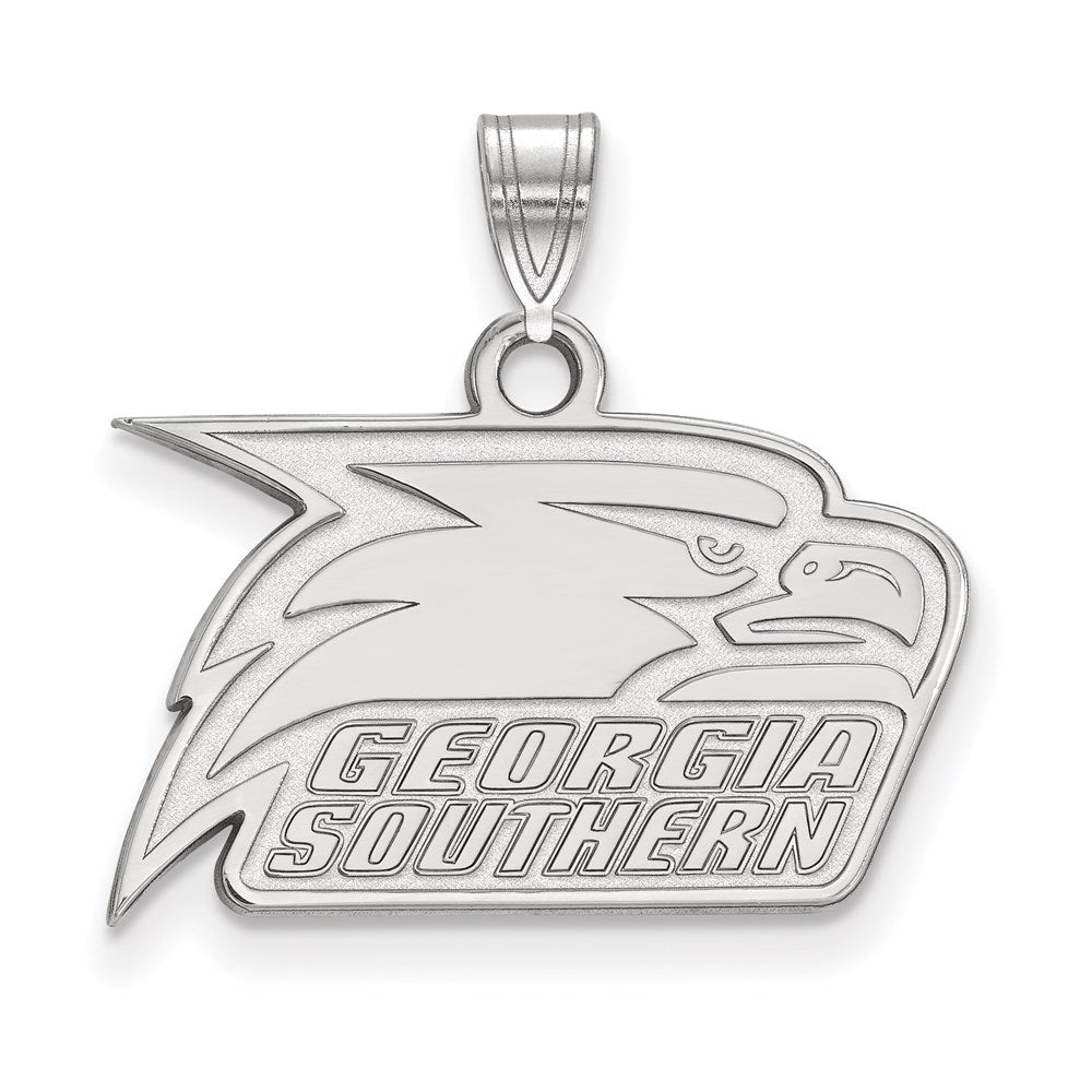 14K White Gold Logoart Georgia Southern University Eagle Small Pendant
