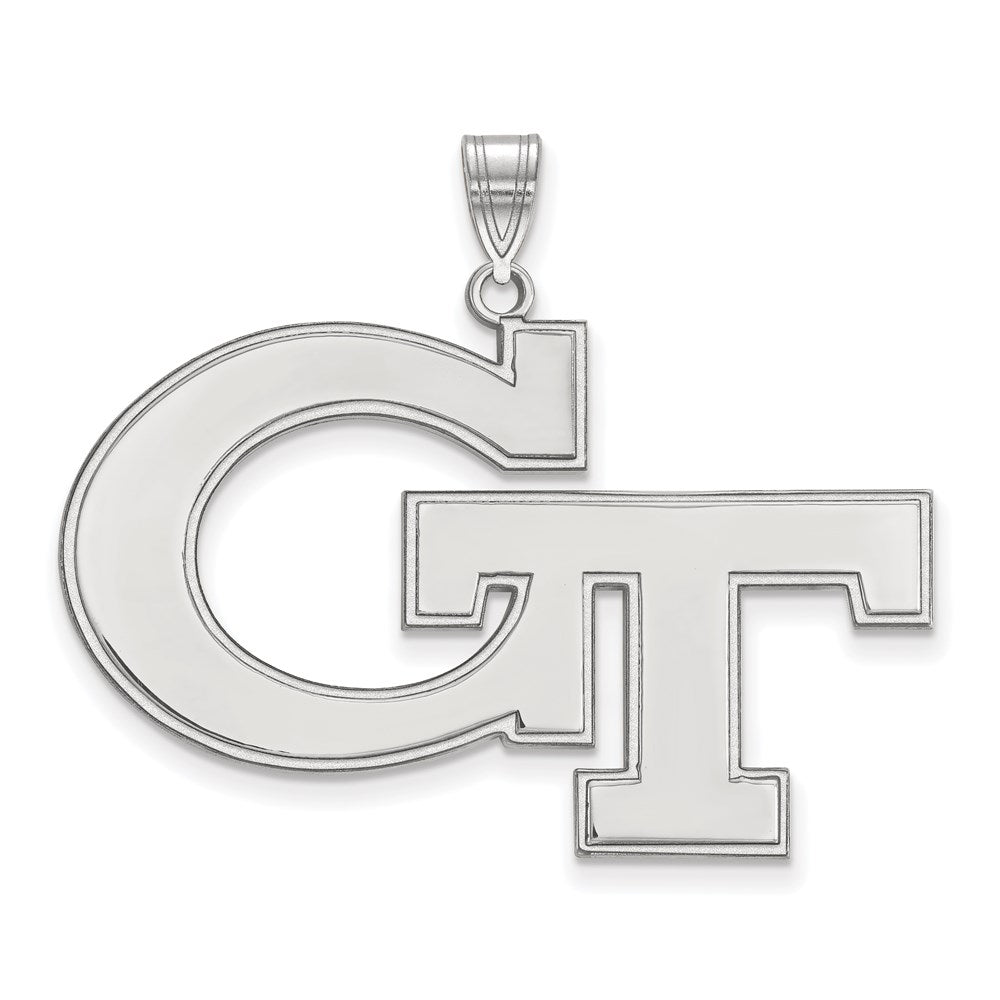 10K White Gold Logoart Georgia Institute Of Technology G T Extra Large Pendant